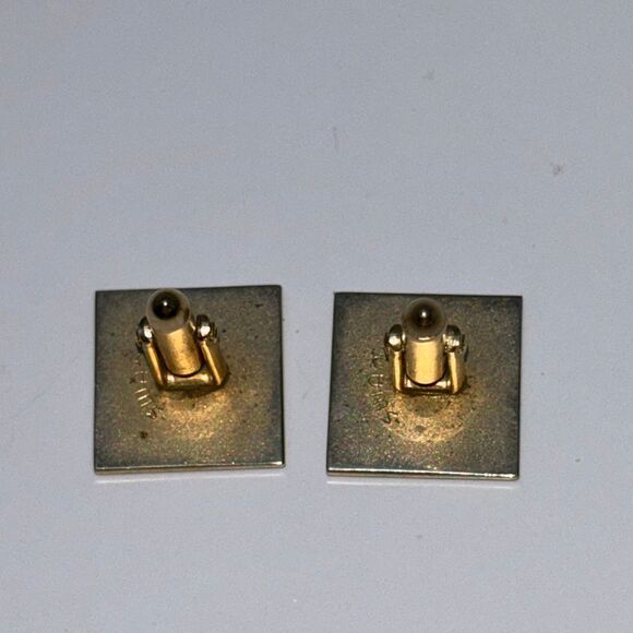 Vintage SWANK gold tone cufflink & tie tack poker player cards heart spade etc - Picture 6 of 7